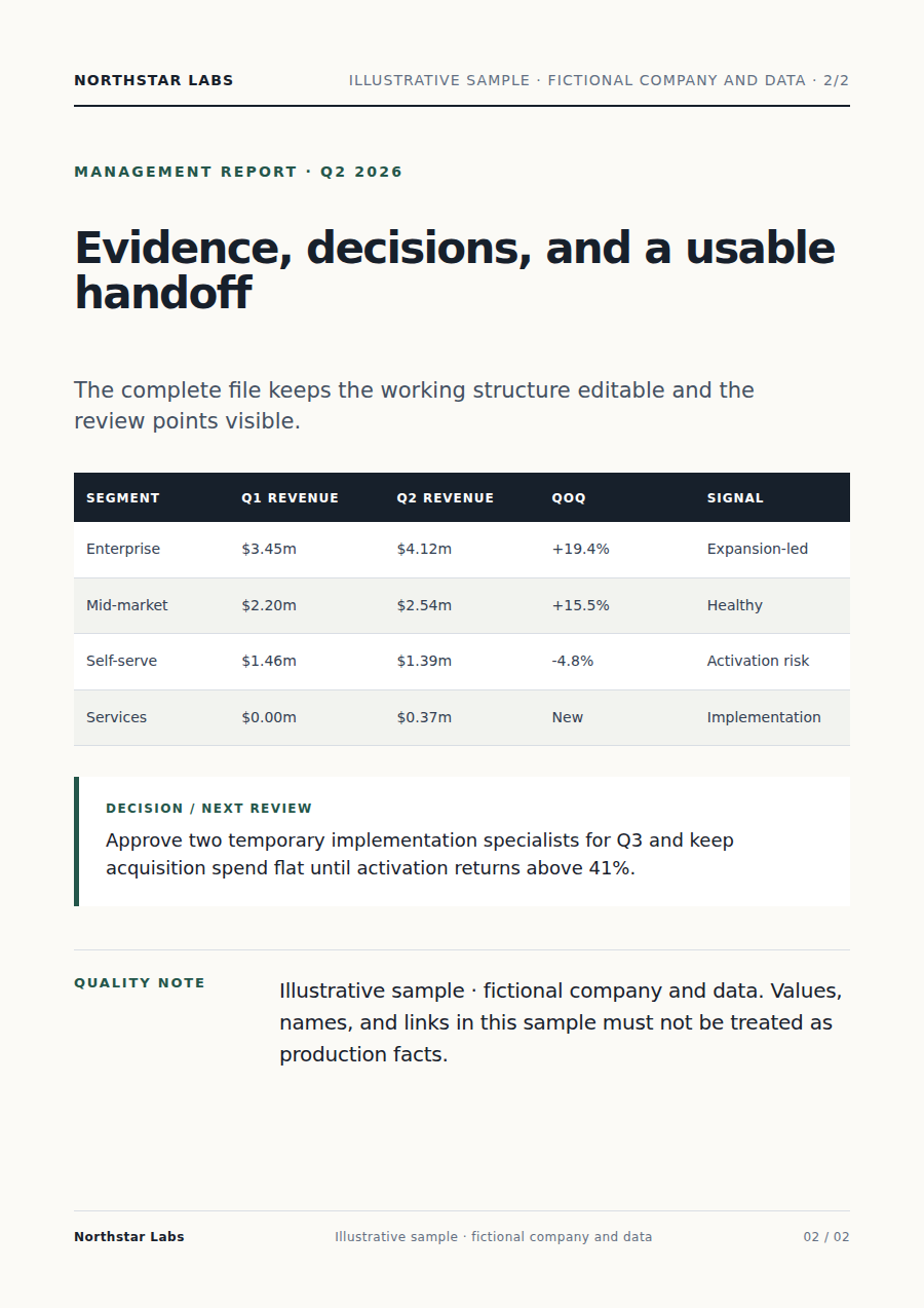 Segment evidence and decisions