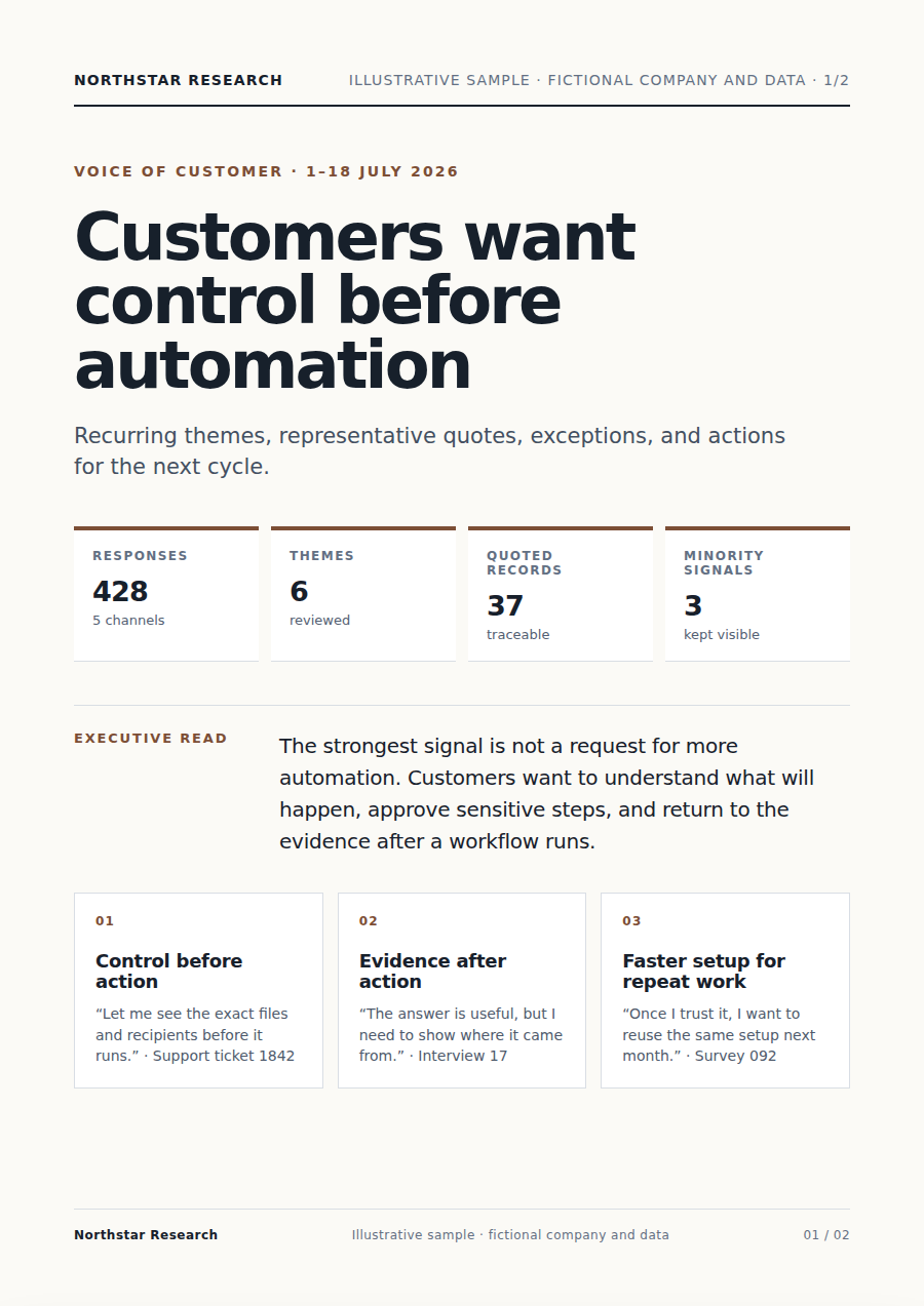 Themes and customer evidence