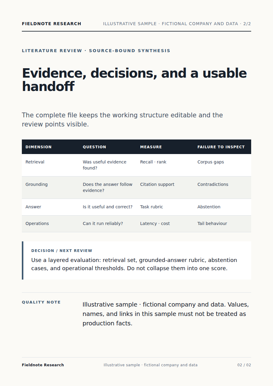 Source map and evaluation framework
