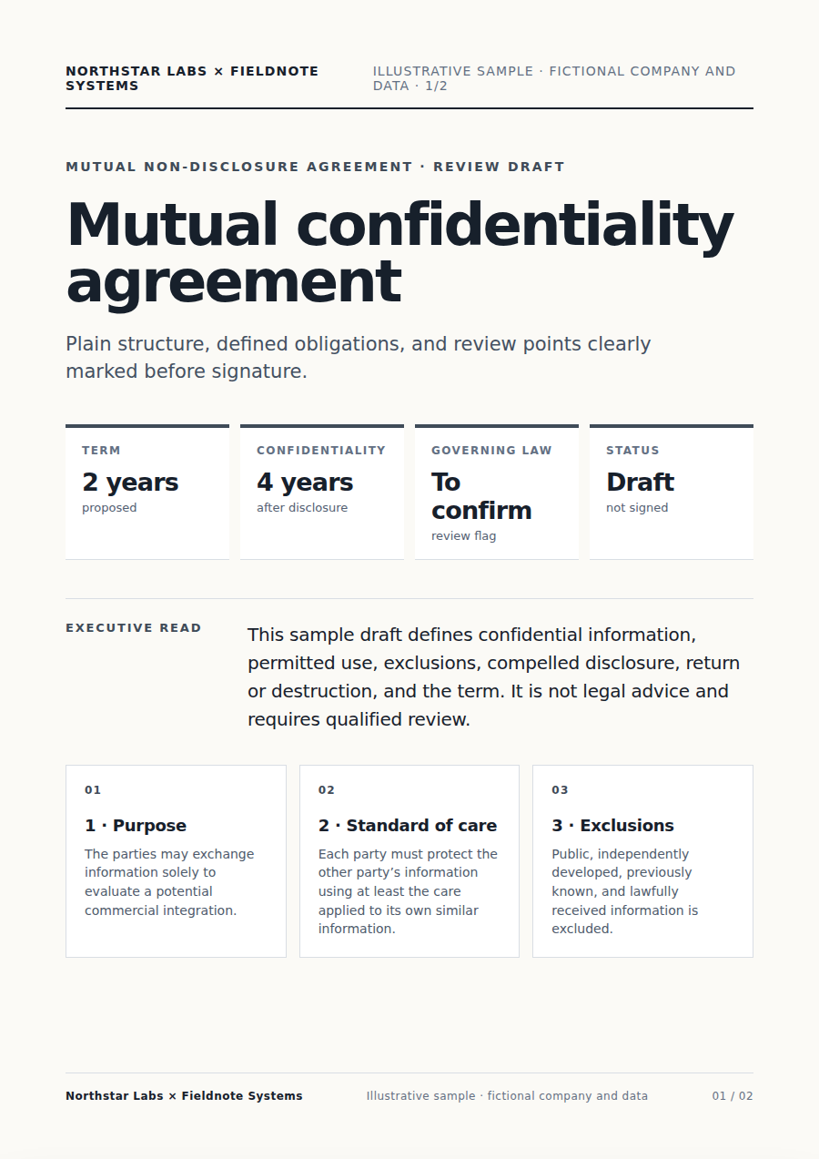 Draft agreement