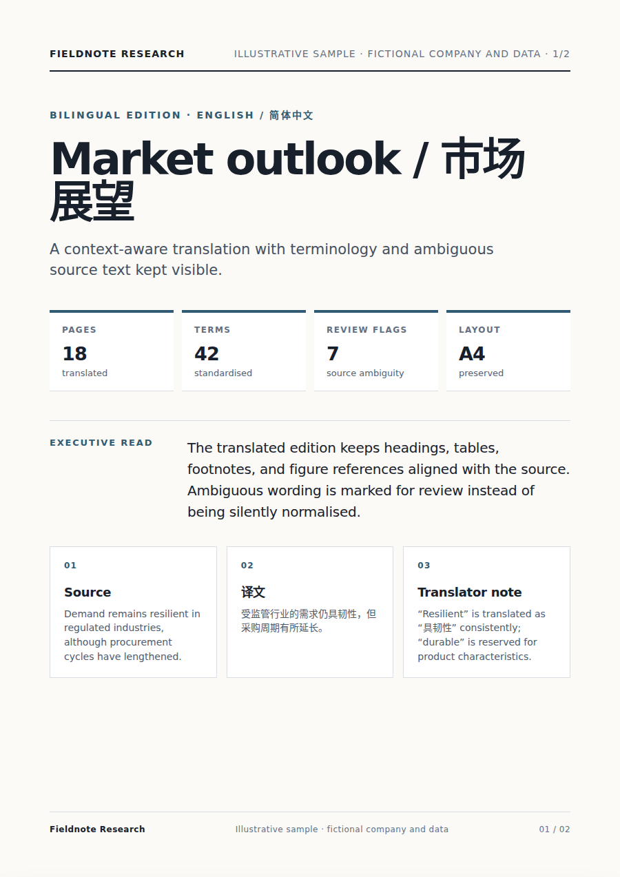 Bilingual layout